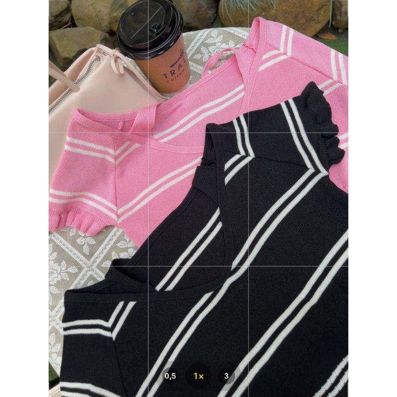 Áo len nữ hai mảnh phong cách dopamine giả MUXIN, mẫu mới 2026 | Áo crop top dáng ôm gợi cảm phong cách Y2K | Trang phục mùa hè đang viral trên TikTok