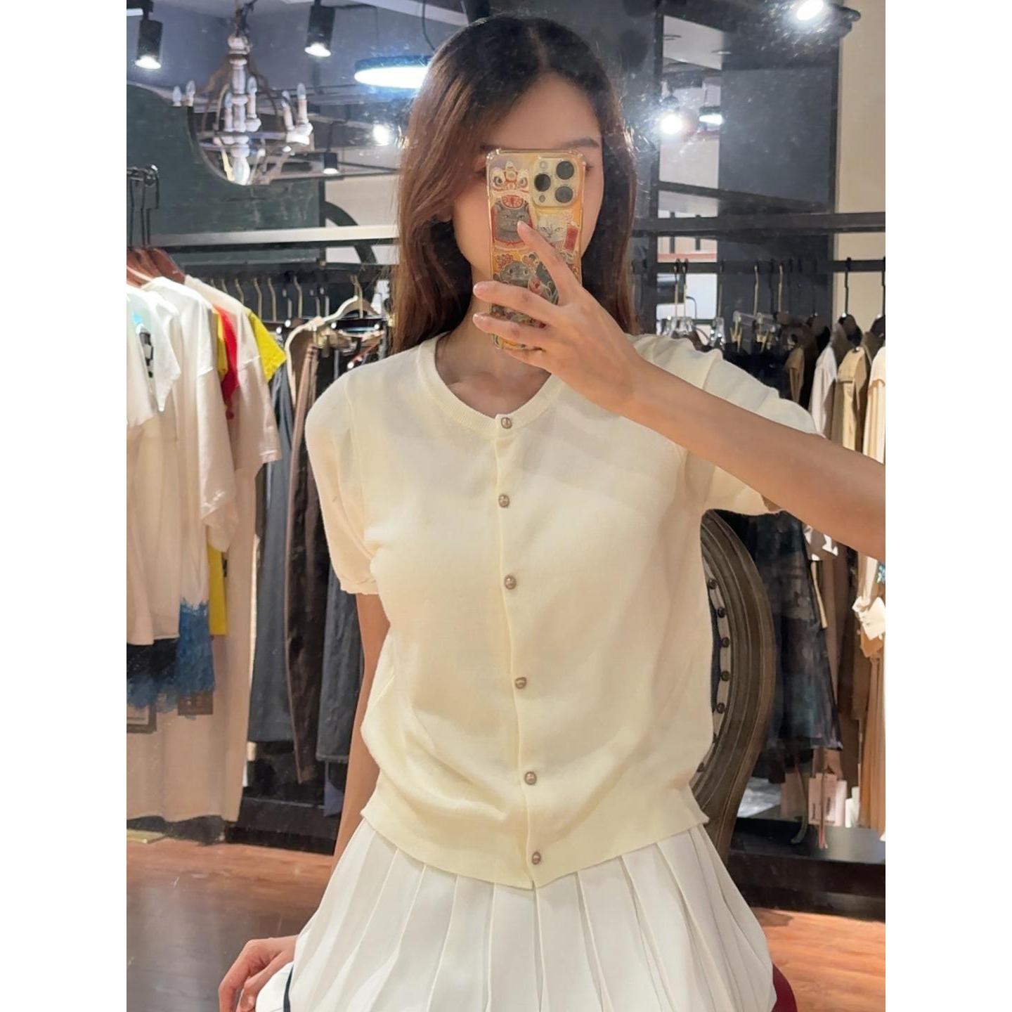 Áo khoác len tay ngắn phong cách Pháp MUXIIN – Áo nữ nhẹ, ôm dáng thanh lịch