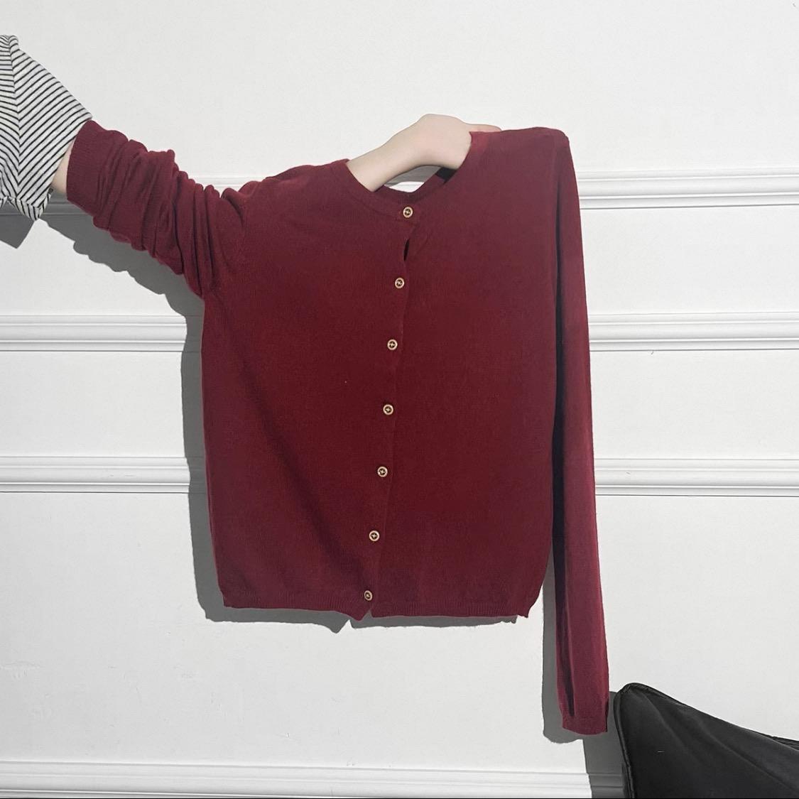 MUXIN Korean-Style Striped Knit Cardigan for Women | Slimming & Versatile | Soft & Comfortable | Fall/Winter Layering Piece