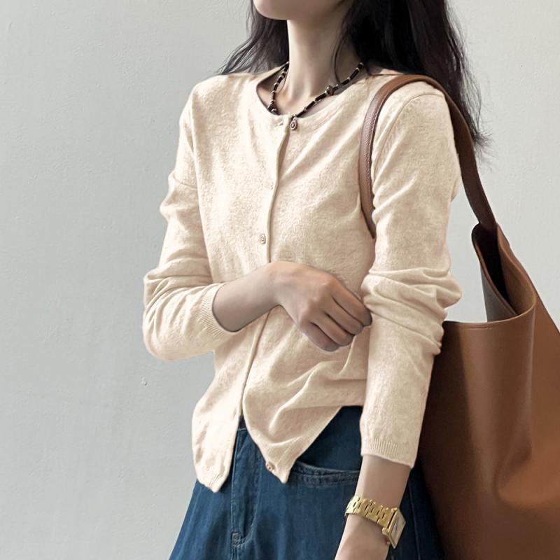 MUXIN Korean-Style Striped Knit Cardigan for Women | Slimming & Versatile | Soft & Comfortable | Fall/Winter Layering Piece