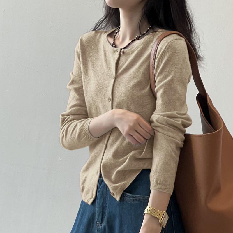 MUXIN Korean-Style Striped Knit Cardigan for Women | Slimming & Versatile | Soft & Comfortable | Fall/Winter Layering Piece