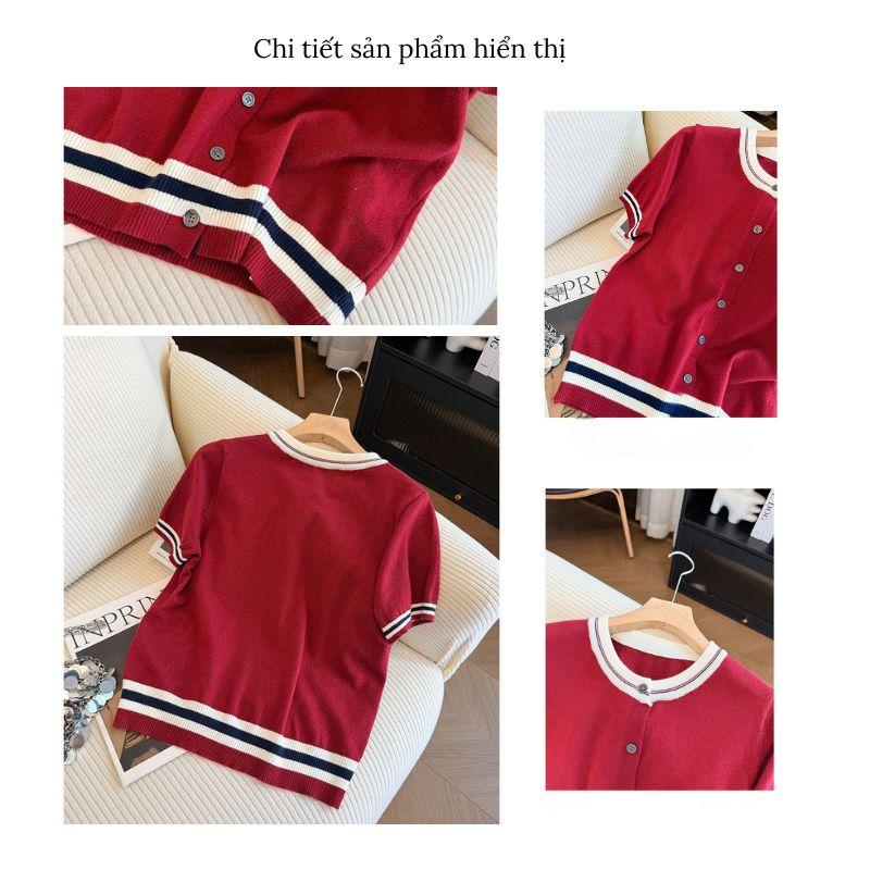 （Không có hình thêu ngựa nhỏ.）Áo len nữ MUXIN phong cách Hàn Quốc mới, cổ tròn, phối màu khối kiểu Anh, dáng rộng, phong cách thường ngày