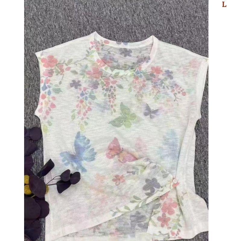 Áo len dệt nhuộm tie-dye chất liệu lụa lạnh MUXIN dành cho nữ, mẫu mới 2026 | Ôm dáng, tay ngắn in họa tiết | Áo mùa hè mát mẻ đang gây sốt trên TikTok