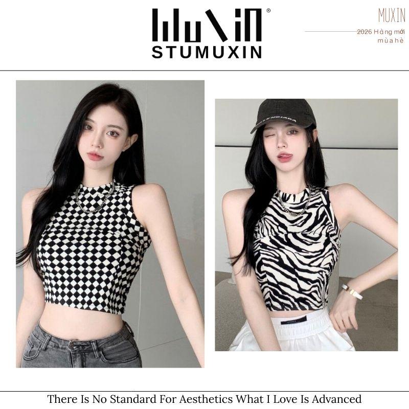 Áo ba lỗ nữ MUXIN thiết kế gợi cảm, không tay, dáng ngắn; áo lót croptop đa năng cho mùa hè.